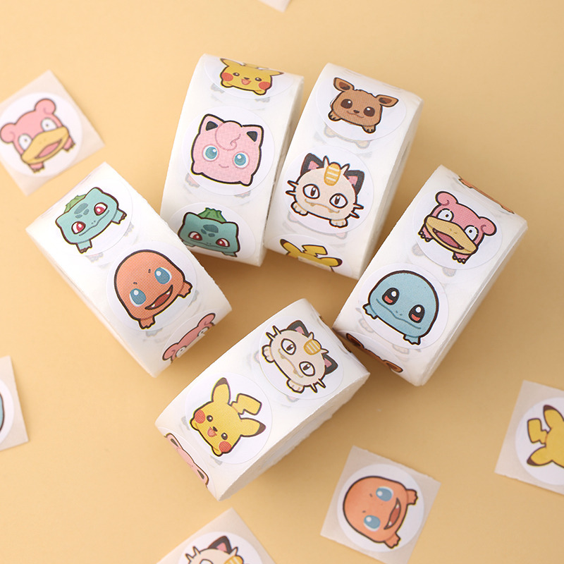 Laptop Accessories Kids - 500 PCS ม้วนการ์ตูน Pokemon สติกเกอร์ Kawaii