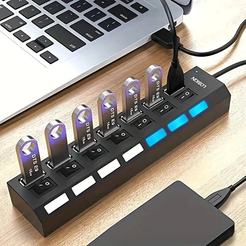 Laptop Accessories Hub - ความเร็วสูง 4/7 พอร์ต USB HUB 2.0