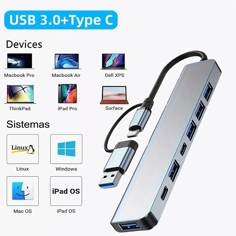 Laptop Accessories Hub - ฮับ USB3.0 2 in 1 7