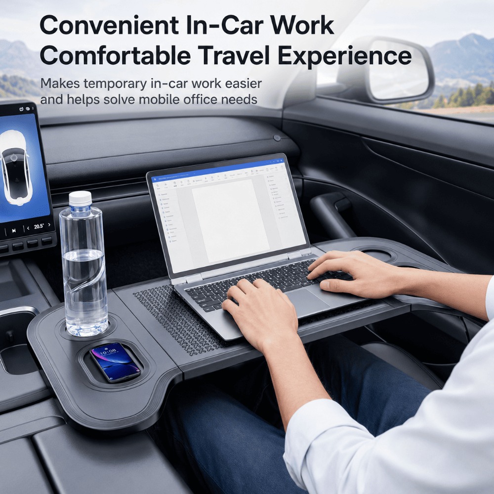 Laptop Accessories Table - ถาดวางบนพวงมาลัยสำหรับรถยนต์ทุกประเภท โต๊ะอเนกประสงค์สำหรับวางอาหาร เขียนหนังสือ วางแล็ปท็อป อุปกรณ์ตกแต่งภายในแบบพกพา