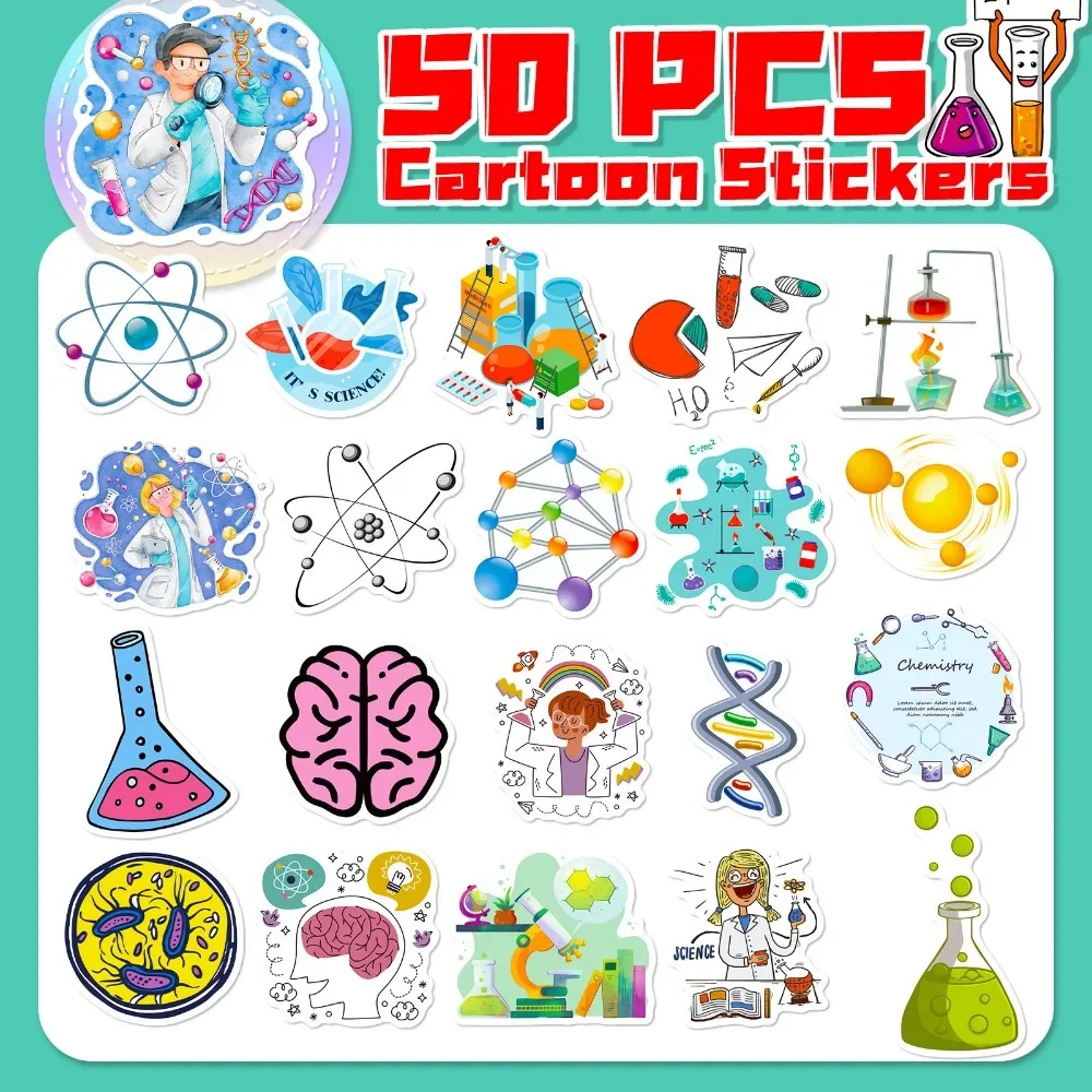 50ชิ้นสติกเกอร์ห้องแล็ปวิทยาศา - Laptop Accessories Kids บทวิจารณ์และราคา