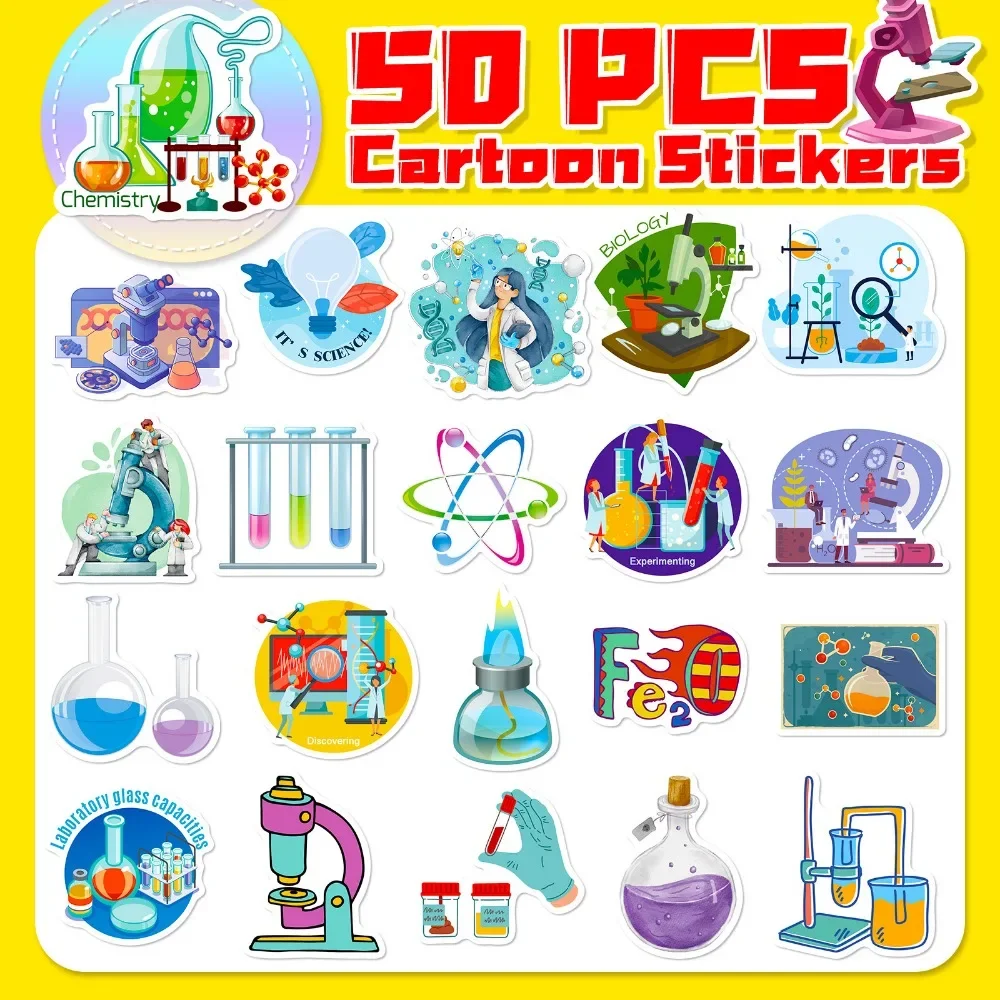 50ชิ้นสติกเกอร์ห้องแล็ปวิทยาศา - Laptop Accessories Kids บทวิจารณ์และราคา