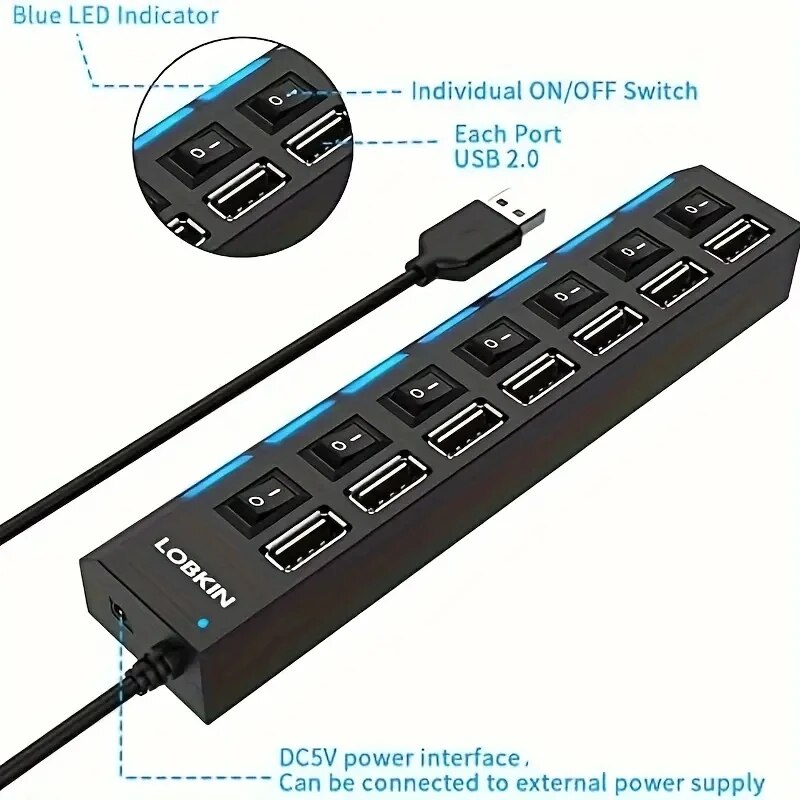 ความเร็วสูง 4/7 พอร์ต USB HUB  - Laptop Accessories Hub บทวิจารณ์และราคา