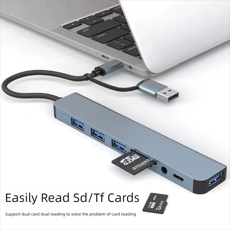 ตัวแยกพอร์ต USB C แบบ 8 in 2 ฮ - Laptop Accessories Hub บทวิจารณ์และราคา