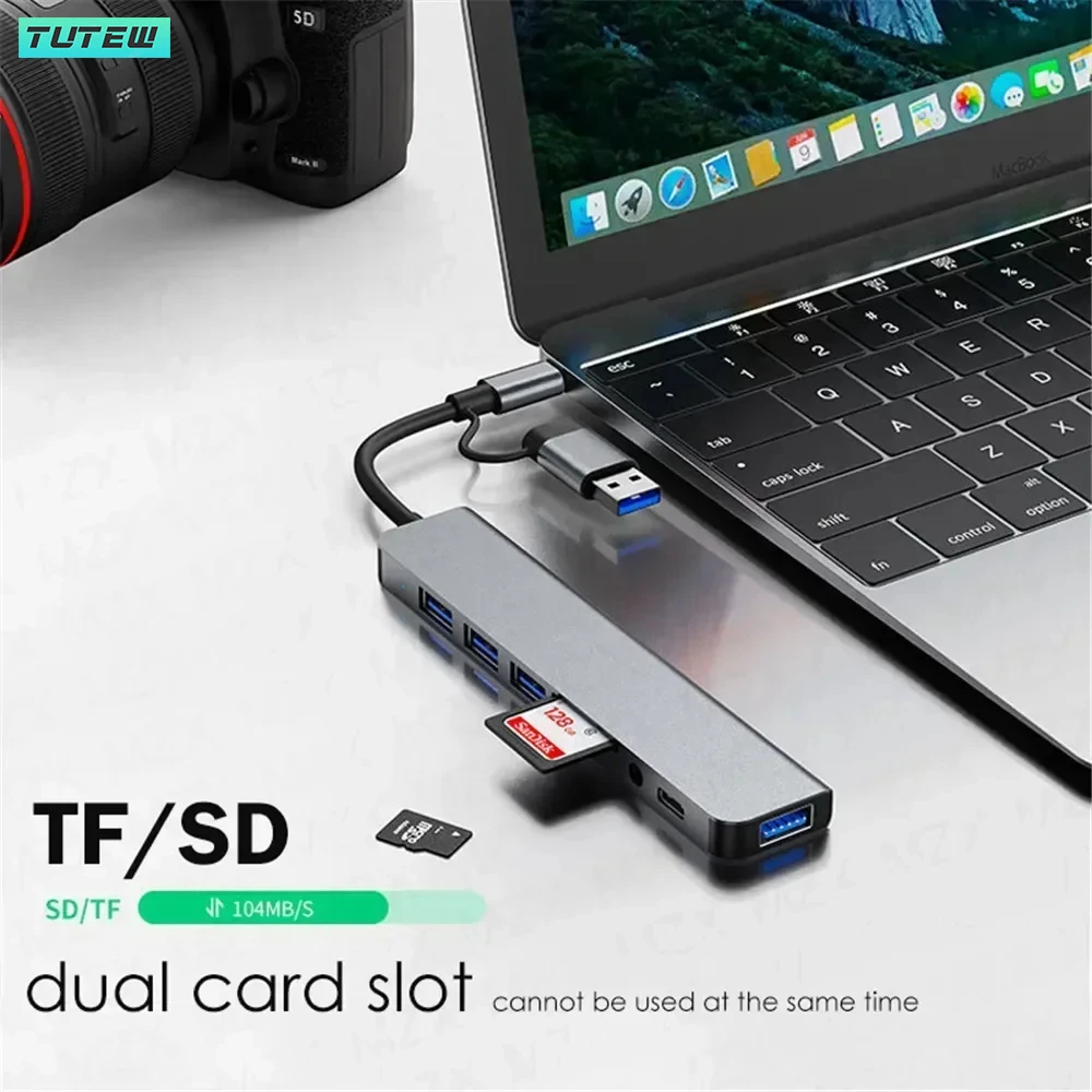 ฮับ USB-C 8 in 1 ตัวแยก USB ตั - Laptop Accessories Hub บทวิจารณ์และราคา