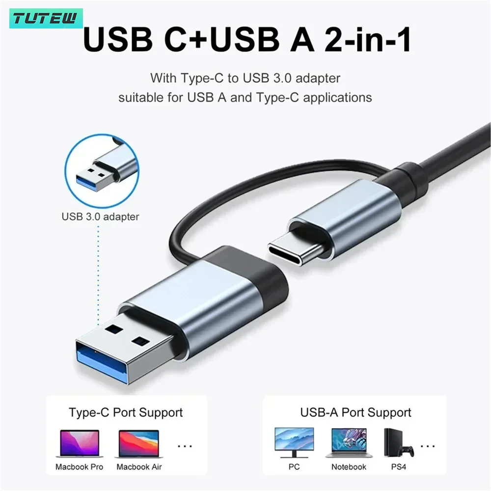 ฮับ USB-C 8 in 1 ตัวแยก USB ตั - Laptop Accessories Hub บทวิจารณ์และราคา
