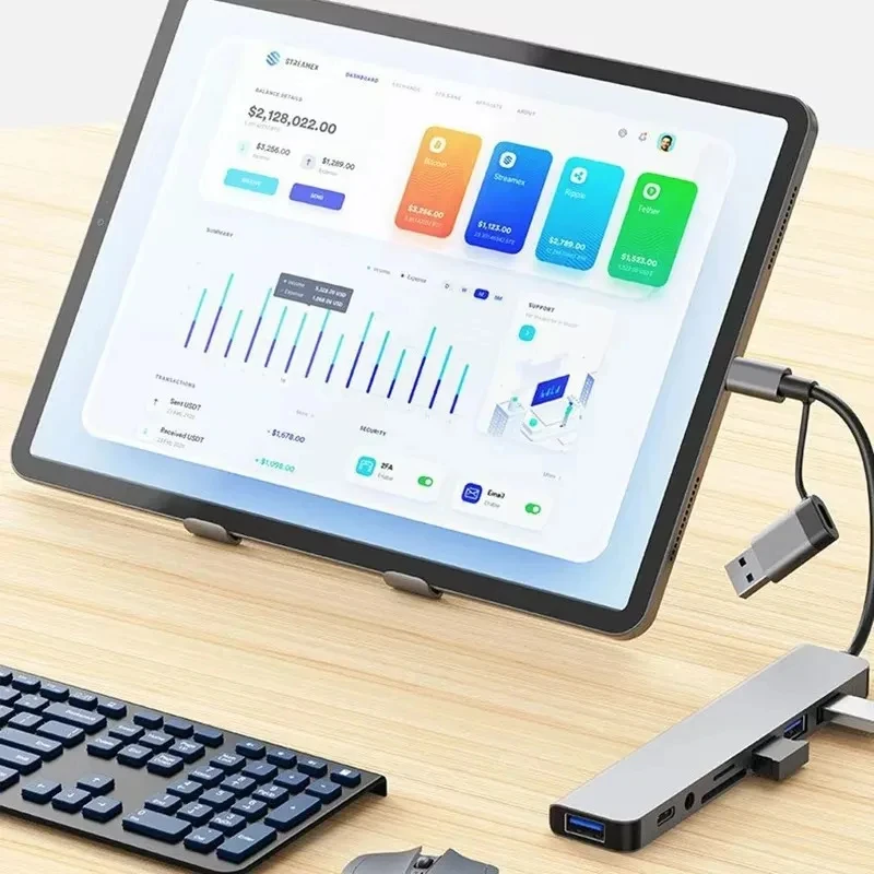 ฮับ USB-C 8 in 1 ตัวแยก USB ตั - Laptop Accessories Hub บทวิจารณ์และราคา