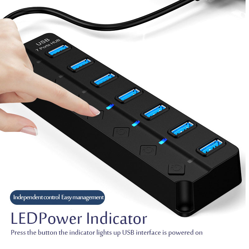 ฮับ USB 3.0 7 in 1 ตัวแยก USB  - Laptop Accessories Hub บทวิจารณ์และราคา