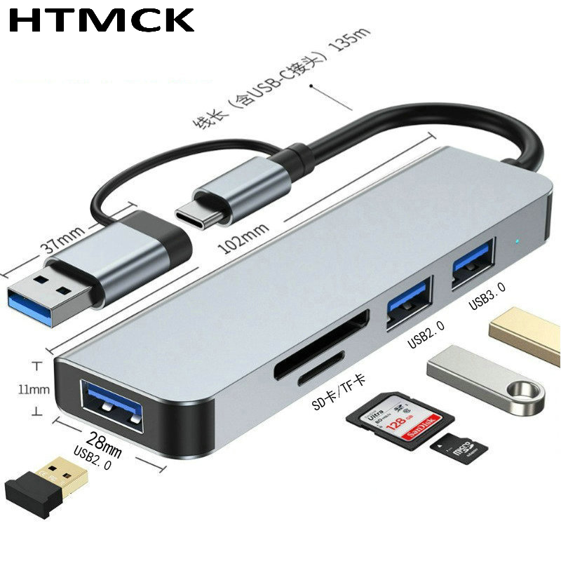 ฮับ USB C แบบ 8 in 2 พร้อมพอร์ - Laptop Accessories Hub บทวิจารณ์และราคา