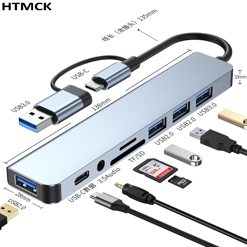 ฮับ USB C แบบ 8 in 2 พร้อมพอร์ - Laptop Accessories Hub บทวิจารณ์และราคา