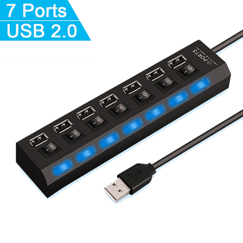 7 พอร์ตยูเอสบี 2.0 ฮับสปลิตเตอ - Laptop Accessories Hub บทวิจารณ์และราคา