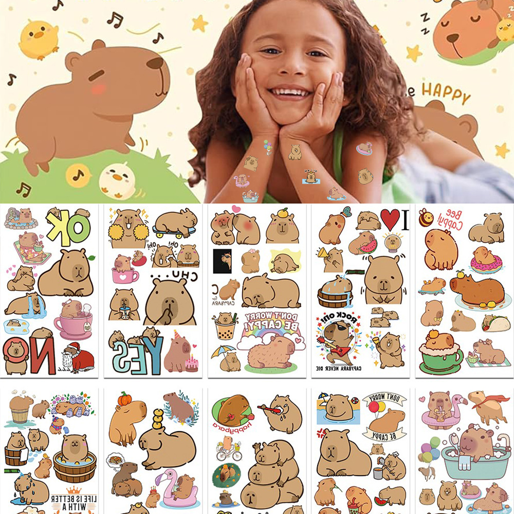 10 ชิ้นน่ารักคาปิบาร่าสติกเกอร - Laptop Accessories Kids บทวิจารณ์และราคา